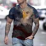 3D Graphic Short Sleeve ShirtsParty Tops Exaggerated Black Blue Red