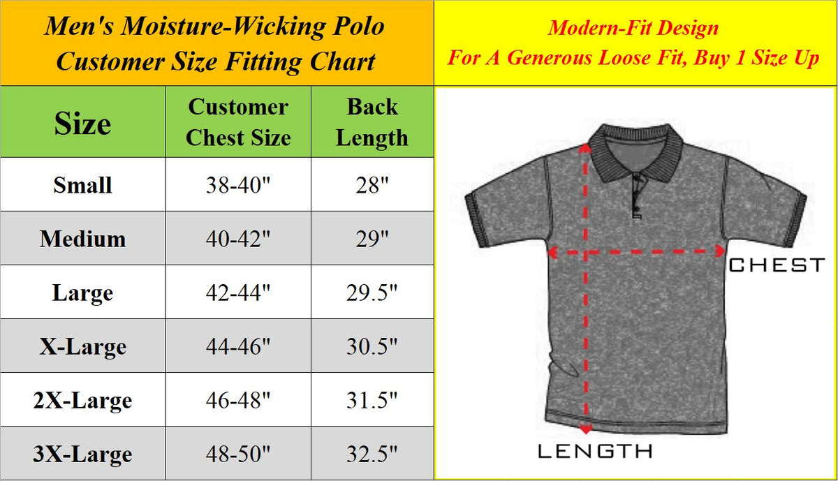 Men's Short Sleeve Polo Shirts – Moisture-Wicking, Stretch Knit, Tagless, Regular Fit for All-Day Comfort