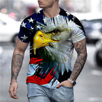 3D Graphic Short Sleeve ShirtsParty Tops Exaggerated Black Blue Red
